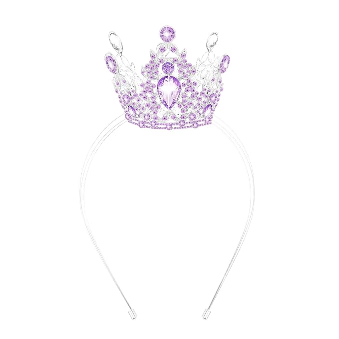 VELSCRUN Purple Crystal Tiara Headband, Crowns for Women, Princess Girls Tiaras, Royal Queen Crown Princess Quinceanera Headpieces for Birthday Prom Bride Wedding Pageant Party Hair Band