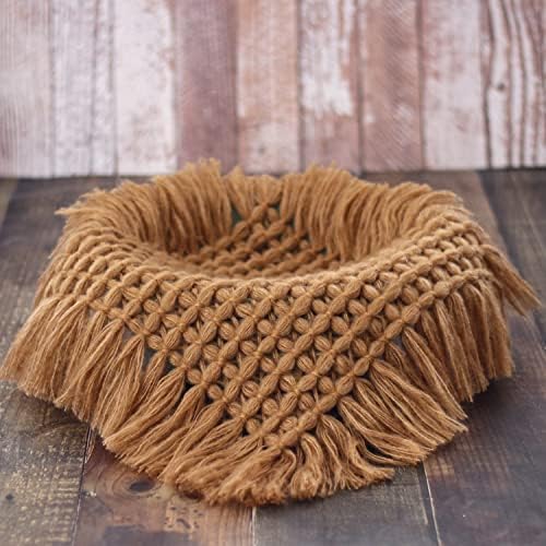 Newborn Photography Layer Props Baby Photoshoots Blanket Photo Posing Rug Basket Filler Stuffer Macrame (Light Coffee) - Image 4