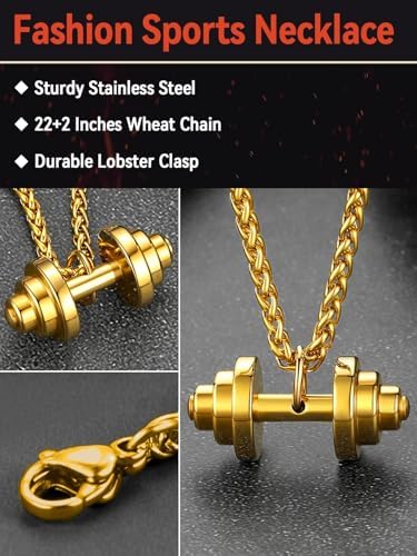 FaithHeart Sports Necklace for Men Women, Stainless Steel Gold Plated 3D Football/Soccer/Basketball/Volleyball Pendant Jewelry with Delicate Gift Packaging - Image 5