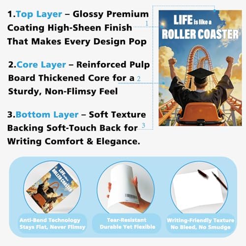 Life is Like a Roller Coaster Graduation Card – Funny Congrats Grad Card, Humorous Graduation Gift for Him or Her, High School or College Card with Envelope - Image 5
