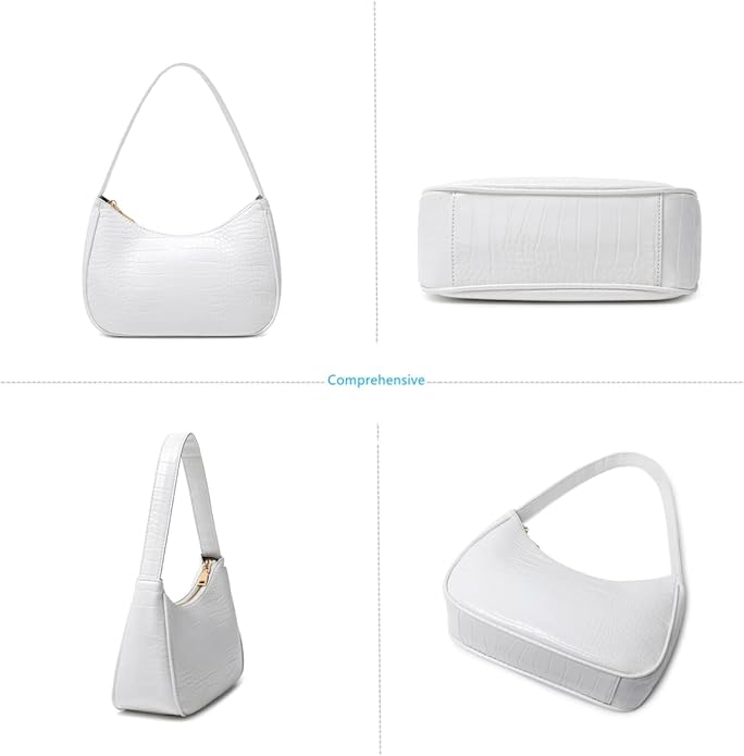 Shoulder Bags for Women, Cute Hobo Tote Handbag Mini Clutch Purse with Zipper Closure