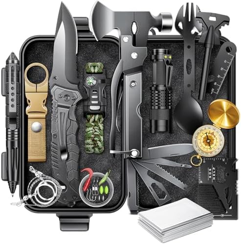 Gifts for Men-Christmas | 21-in-1 Survival Gear & Camping Accessories | Fishing & Hunting Equipment | Unique Birthday Gift for Husband, Dad | Stocking Stuffers & White Elephant Party Gifts by Unknown