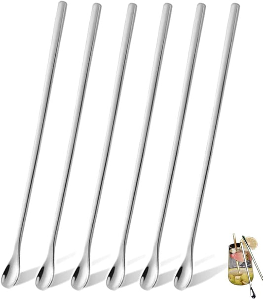 6 Pcs Small Coffee Tea Espresso Long Handle Mixing Stirrers Spoon,Mini Stirring Honey Spoons Tiny Mixing Spoon Iced Tea Spoons for Kitchen Soup Coffee Cocktail Mixing Stirring Tea Beverage Reusable