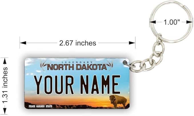 License Plate Keychain - Personalized - All States Multicolor