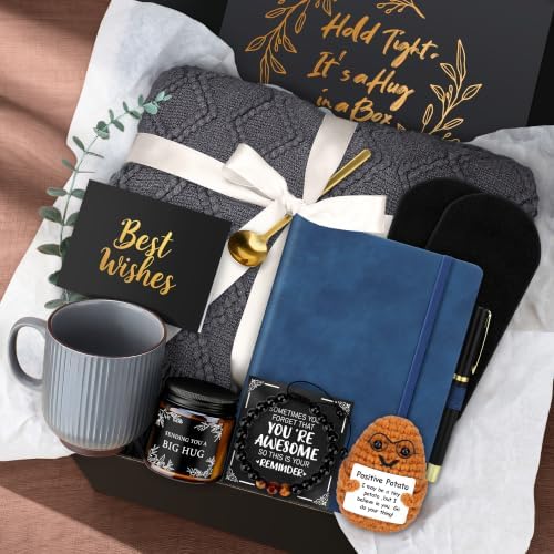 Get Well Soon Gift Basket for Men Care Package for Him Post Surgery Birthday Gifts for Man Thinking of You Gift Box Cancer Recovery Kit Feel Better Comfort Set Birthday Presents Ideas for Mens by Pradnel