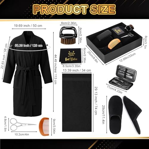 Hercicy 9 Pack Birthday Gifts for Men, Dad Beard Care Set,Black,Waffle - Image 2