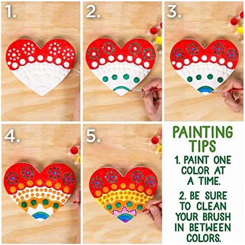Creative Roots Mosaic Heart Stepping Stone, Includes 7-Inch Ceramic Stepping Stone & 6 Vibrant Paints, Mosaic Stepping Stone Kit, Paint Your Own, DIY Stepping Stone Kit for Kids Ages 8+ - Image 6