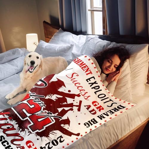 Custom Blankets Congratulations Gift Graduation Gift Card Box with School College Name Costume Blanket Personalized Senior Class of 2024 Blankets with Photo and Name 30x40inch - Image 6