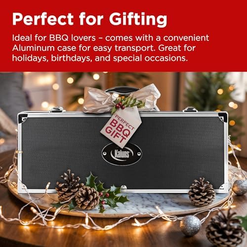 Kaluns 32 Psc Grilling Accessories, Dad Gifts for Fathers Day, Heavy Duty Stainless Steel Grill Set BBQ Grill Accessories for Outdoor Grill with Aluminum Case and Apron, Best Gifts for Men - Image 6