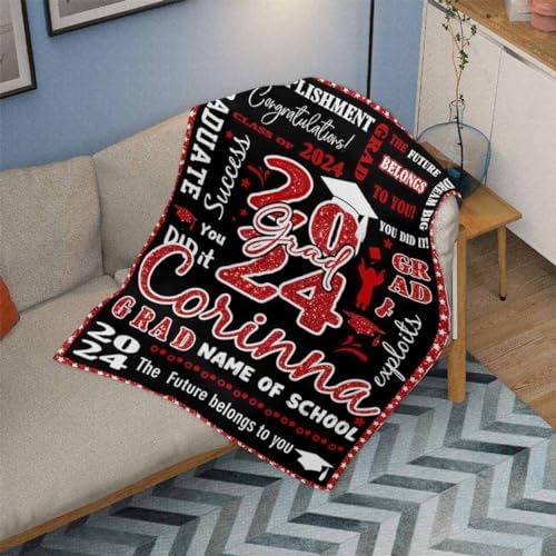 Class of 2024 Gifts Soft Using My Own Photos Personalized Blanket with Pictures Graduation Gifts for Best Friends, Personalized Graduation 2024 Blanket Blanket Customized 43x56inch - Image 3