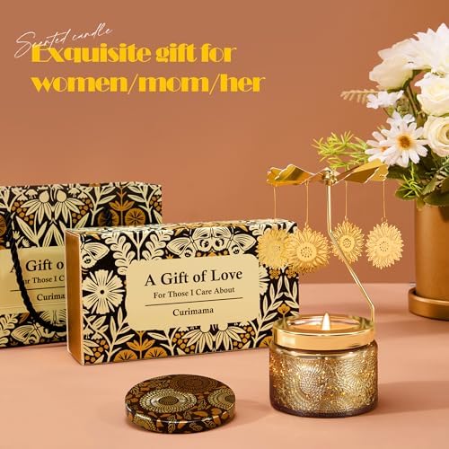 Curimama Rose Sunflower Rotating Scented Candle Gift for Women Mom - Image 6