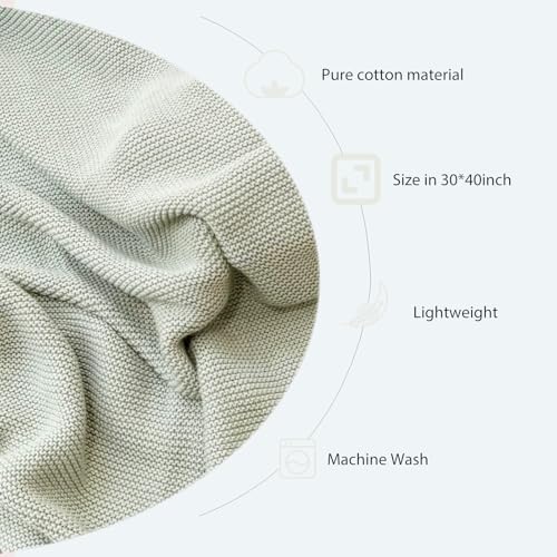 Personalized Baby Blanket for boy and Girls 40 x 30 in, Custom Hand Knit Baby Blanket Items, Soft Breathable Muslin Baby swaddles with Name, Newborn Baby Gifts and Birthday, Festival Gifts, Blue - Image 3