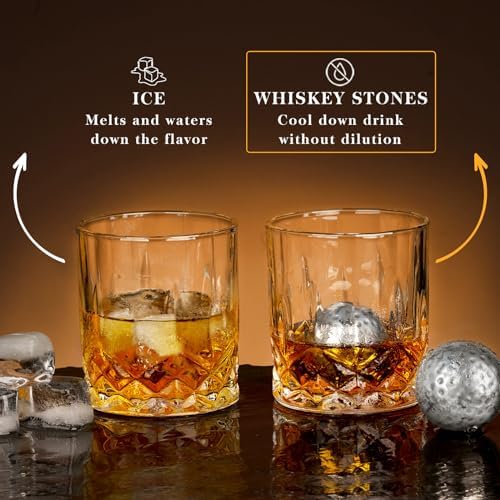 Oaksea Gifts for Men Dad Fathers' Day, Golf Ball Shaped Stainless Steel Whiskey Stones Gifts Set, Reuasable Ice Cube for Drinking, Anniversary Birthday Gifts for Him, Cool Stuff Bourbon Presents - Image 5