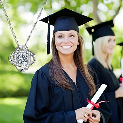 2026 Graduation Gifts for Her - Class of 2026 White Gold Plated Graduation Necklace, College School Graduation Necklace Gifts for Her Women - Image 2