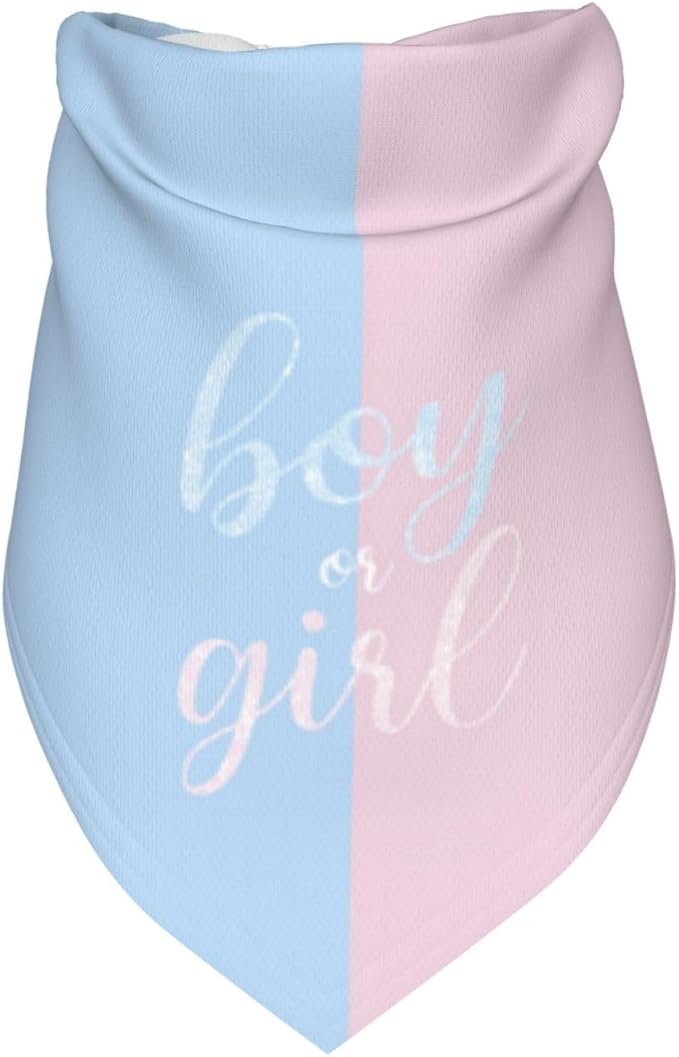 He Or She What Will It Be? Gender Reveal/Baby Announcement Dog Bandana,Pet Neckerchief for Pets Daily Wear Photo Prop Party Supplies (Sequins)
