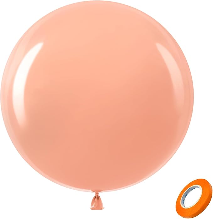 Bezente Pastel Orange Giant Balloons 36 Inch - 8 Pack Jumbo Orange Balloons Large Round Light Orange Peach Latex Balloons for Bridal Shower Wedding Birthday Party Decorations
