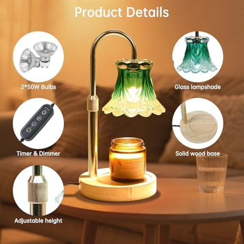 GEEZO Fragrance Candle Warmer Lamp，Electric Candle Warmer with Timer & Dimmer，Mom Christmas Birthday Gifts for Women, House Warming Gifts New Home Bedroom Decor - Image 2