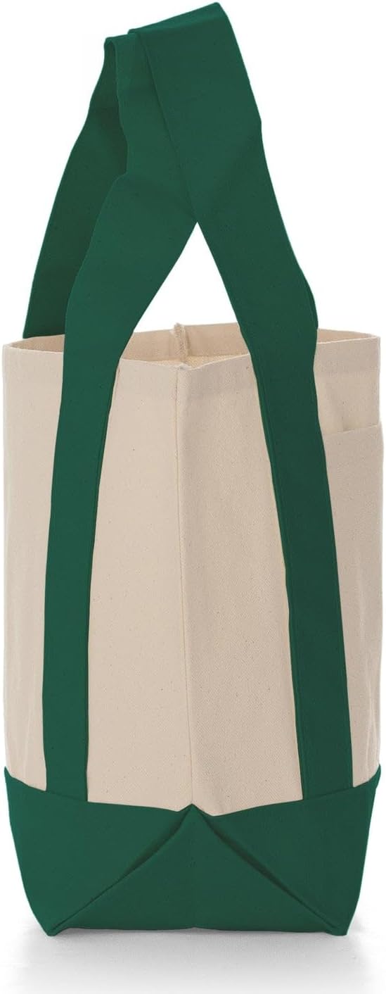 TBF 12 Pack Mini Iconic Canvas Shopping Bags with Gusset – Reusable Eco-Friendly Tote Bags with Handles