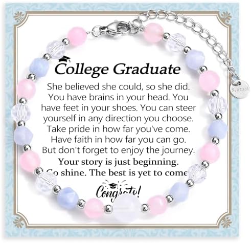 EPIRORA Graduation Gifts Bracelets for Her, Colorful Beaded Bracelets for Women, Class of 2026 Grad Gifts for 5th 8th Grade, Elementary Middle High School, College & Master Degree with Graduation Card by EPIRORA