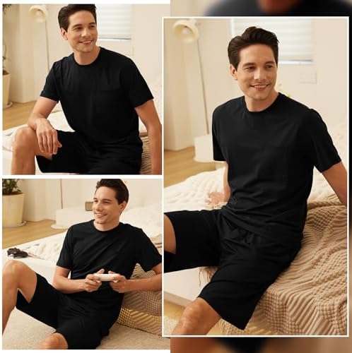 BAMBOO COOL Mens Pajama Set Lightweight Sleepwear Pjs - Image 3