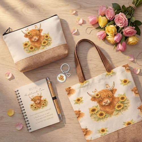 Sadnyy 6 Pcs Highland Cow Gift Sets for Women Unique Highland Cow Gift Set - Image 3