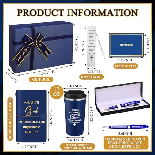 6 Pcs Christian Gift Set for Men Inspirational, Blue - Image 2