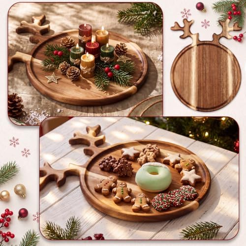 7 Pcs Christmas Cutting Board Gift Set with Cheese Knife,Reindeer - Image 4