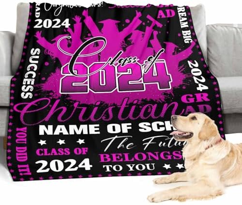 Customized Gifts for Men Collage Graduation Blanket Graduation Blanket College Graduation Gifts Senior Blanket Graduation Class of 2024 with College Name 40x50inch - Image 4