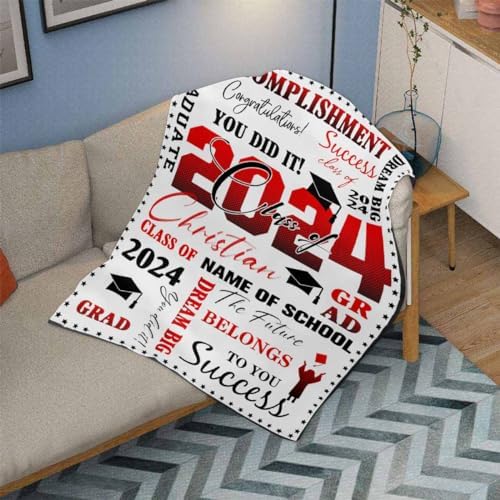 Personalized Blankets for Adults, College Graduation Gift Personalized Blankets and Throws 2024 Graduation Blanket Soft Personalized Blankets and Throws Custom Blanket 32x48inch - Image 3