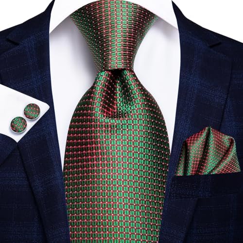 Hi-Tie Lot 5 Pcs Gift Box Mens Tie Set Necktie with Pocket Square Cufflinks Silk Neck Tie Collection - Image 6