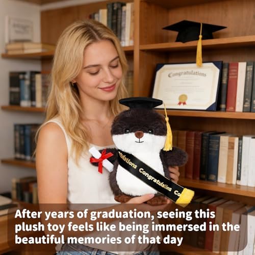 Graduation Decorations 2026 Otter Plush，9.45 Inch Class of 2026 Graduation Plush Otter Stuffed Animal,Cute Graduation Gifts for Kindergarten, High School, and College Graduates (Otter) - Image 6