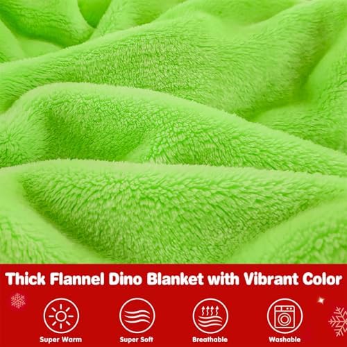 Waitu Dinosaur Wearable Blanket Hoodie Funny Halloween Costumes Gifts for Women Men Boys Girls, Zipper Hoodie Blanket Sweatshirt Cozy Unisex Flannel Dinosaur Costume Cute Gifts (Kids, Green) - Image 5
