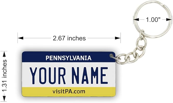 License Plate Keychain - Personalized - All States Multicolor