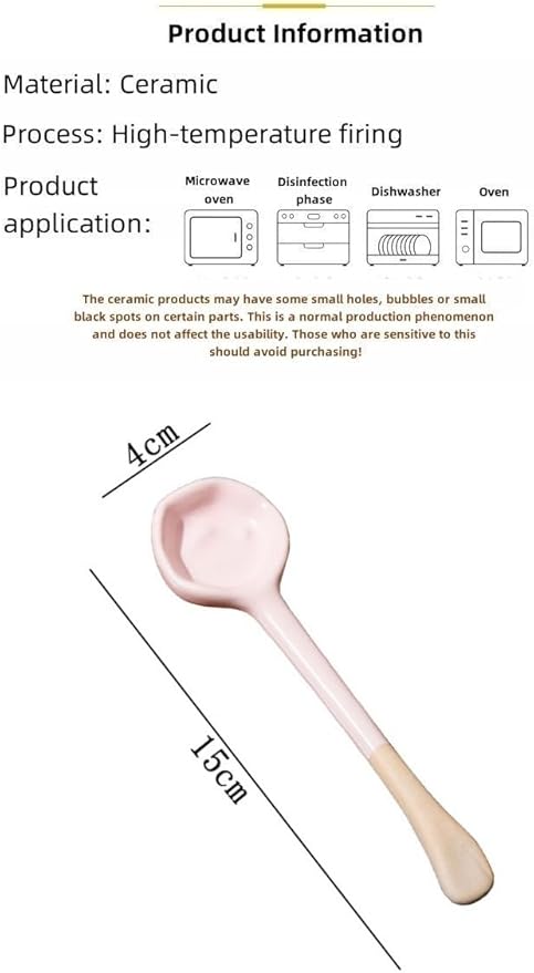 6-PCS set - Ceramic Vintage Afternoon Tea, Coffee Whisk, 6-color handmade coffee spoon set, long-handled household spoons, mini spoons for desserts, teaspoons, 5.9 * 1.5in (15 * 4cm))