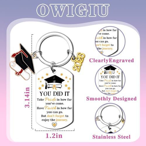 Graduation Gift for Her Him Class of 2026 Keychain Gifts for Graduates - Image 6
