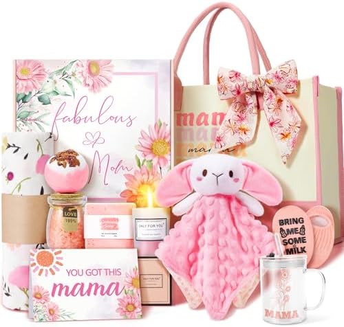 New Mom Gifts & Baby Girl Gift Set for Newborn,12PCS Baby Shower Gifts, Newborn Baby Girl Gifts,Pregnancy Gifts for Expecting Mom,New Mom Care Package After Baby, Pregnancy Gifts for Women and Baby by FortuningsJDS