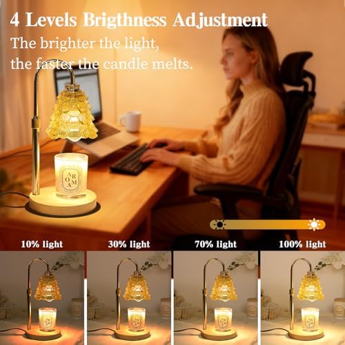 GEEZO Fragrance Candle Warmer Lamp，Electric Candle Warmer with Timer & Dimmer，Mom Christmas Birthday Gifts for Women, House Warming Gifts New Home Bedroom Decor - Image 3