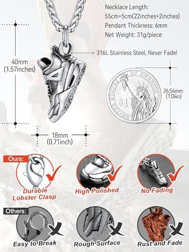 FaithHeart Sports Necklace for Men Women, Stainless Steel Gold Plated 3D Football/Soccer/Basketball/Volleyball Pendant Jewelry with Delicate Gift Packaging - Image 6