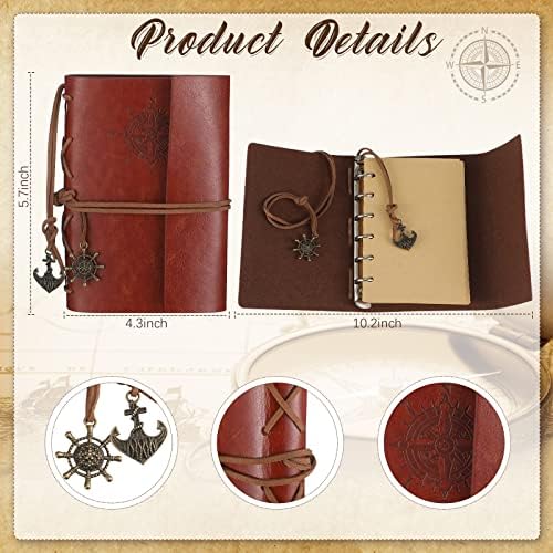 Kanayu 2 Pcs Compass Graduation Gift Compass with Stamped Leather Case and Leather Journal Notebook High School College Graduation Gifts for Him - Image 3