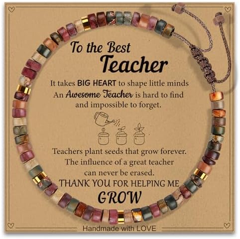 AGOT Thank You Gifts for Women: Teacher Appreciation Office Gifts for Coworkers Employee Boss Lady Manager Colleague Natural Stone Bracelet by AGOT