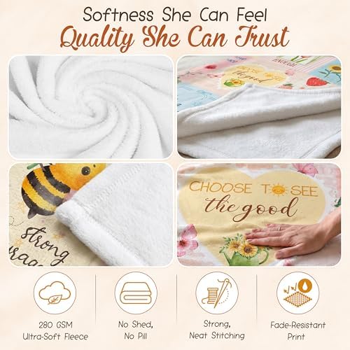 WRAPIX Inspirational Gifts for Women - Soft Fleece Throw Blanket 50x60 in - Image 6
