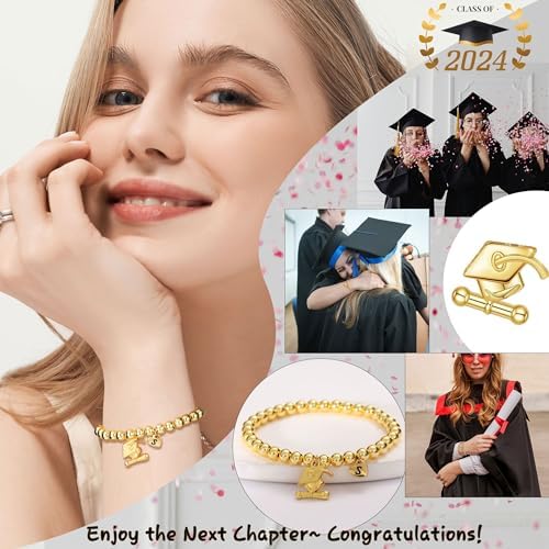 2026 Graduation Gifts, Graduation Gift for Her High School College Graduation Gifts for Teen Girls 5th 8th Grade Masters Degree Grads Initial Bracelets for Women Letter A-Z Charm Bracelet Daughter Niece Granddaughter Girlfriend Jewelry - Image 7