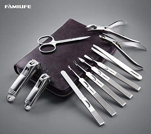 FAMILIFE Stainless Steel Manicure Set 11-in-1 Professional Nail Clipper Kit - Image 2