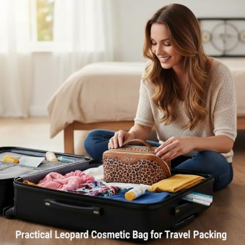 BOYATU Travel Makeup Bag Organizer: 3 Pcs Leopard Cometic Bag Set for Women - Image 4