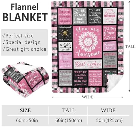 Get Well Soon Gifts for Women After Surgery, Inspirational/Sympathy/Relaxation/Spiritual/Motivational/Encouragement/You are Awesome Gifts for Women Blanket 60"x50" - Image 2