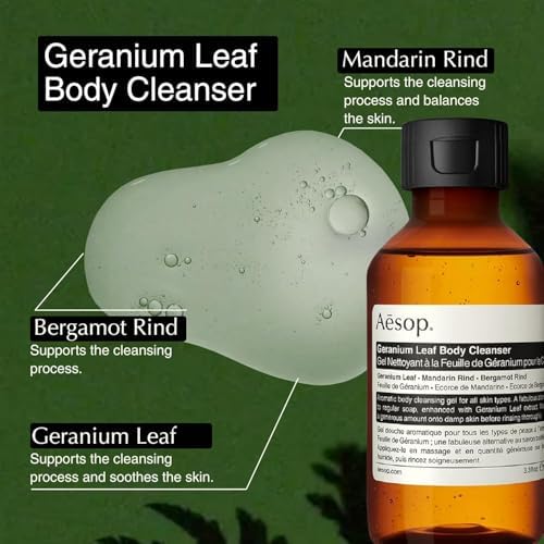 Aesop Arrival Travel Shower Set (4-Piece) Hair & Body Care Kit – Shampoo, Conditioner, Geranium Leaf Body Cleanser & Rind Concentrate Body Balm – 1.7oz/50mL Each – Gift Set with Reusable Canvas Bag - Image 7