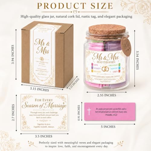 Mr and Mrs Bible Verse Jar, Christian Wedding Gifts for Couples, Gifts for Couple - Image 2