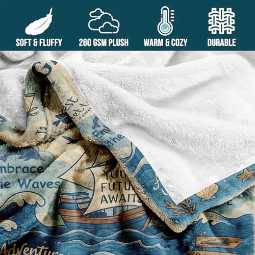 Graduation Gift Blanket, Inspirational Quote Throw for High School & College Grads, Unique Keepsake for Her or Him, Dorm Decor, 50'' x 60'', Grad Gifts, Birthday & Christmas - Image 6