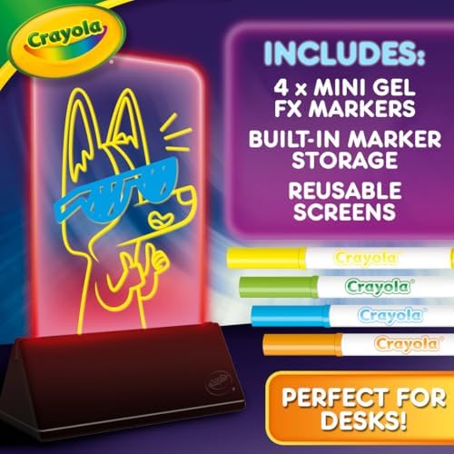 Crayola Multi-Color Light Board, Light Up Drawing Toy, Desk Toy, Doodle Pad, Glow Art, Gifts, Toys Boys & Girls, Ages 6, 7, 8 - Image 6