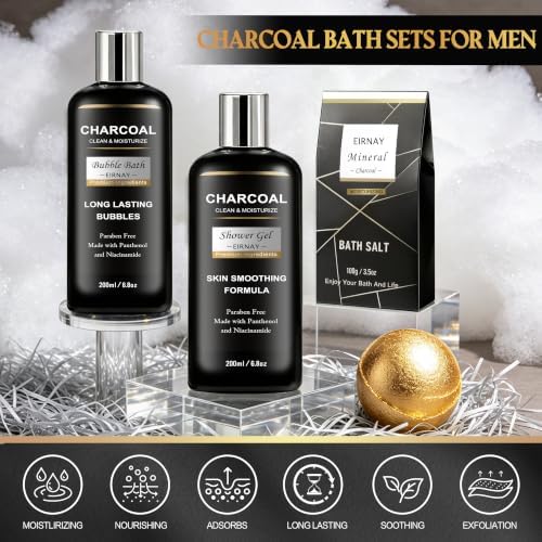 Spa Gifts for Men, Charcoal Bath and Beard Grooming Kit - Image 3